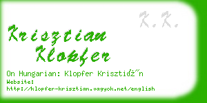 krisztian klopfer business card